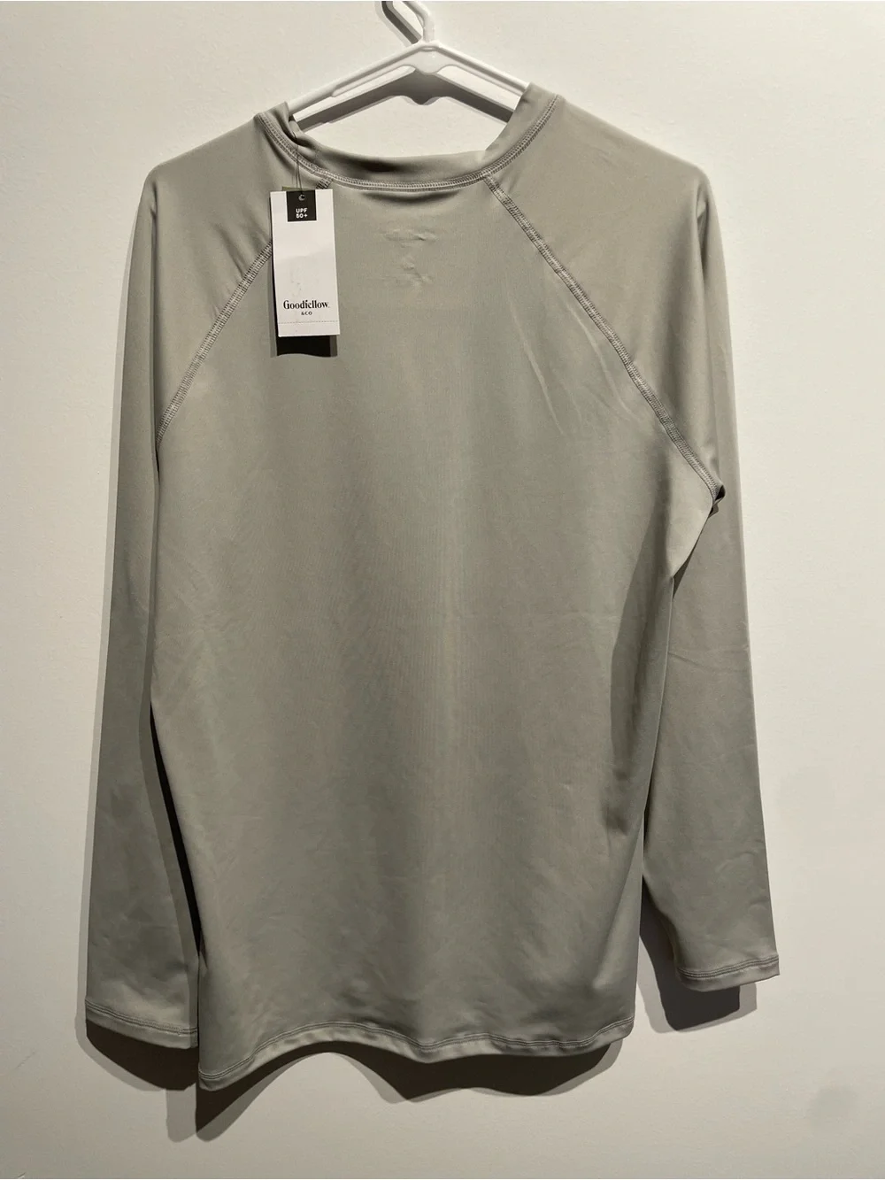 Goodfellow & Co Men's Long Sleeve Rash Guard Top Gray Size Large NWT